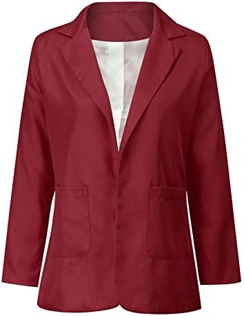 מעיל חליפה ארוכה מעיל אופנה צבע אחיד שרוול ארוך משרד ז'קט מזדמן בתוספת גודל קרדיגנים צמרות בלייזר