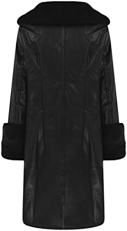 נשים מעיל מזדמן לחצני מעיל חורף שרוול ארוך שרוול ארוך מעיל עור מעיל מעיל מעיל מעיל חם מעיל מג'ט ז'קט טרנדי אור