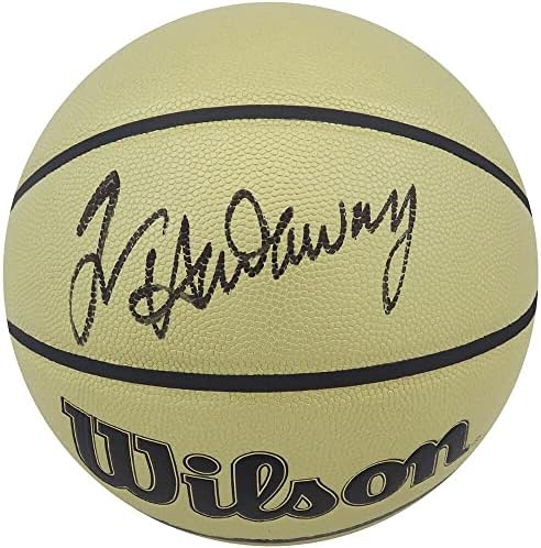 טים הרדוויי חתם על וילסון גולד זהב מקורה/כדורסל NBA חיצוני - כדורסל חתימה