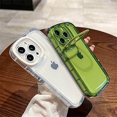 התואם ביותר למארז ה- iPhone 11 עם Clearstand Creative Creative Design Case עם מחזיק המצלמה עבור TPU דק-זעזועים מגניב מארז לאייפון 11-ירוק