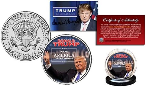 דונלד טראמפ מראש 45 של אמריקה נהדר שוב צבעוני JFK מטבע חצי דולר