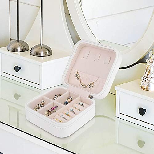 קופסא אחסון תכשיטים מעופפים עוסקים קופסאות אחסון פו עור מארגנים קטנים קופסאות תכשיטים עם רוכסן עם רוכסן