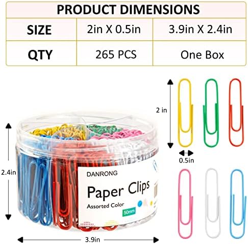 Danrong 265 PCS צבעי נייר ג'מבו צבעוניים ו 650 PCS קטעי נייר גדלים שונים, קטנים בינוניים וגדולים