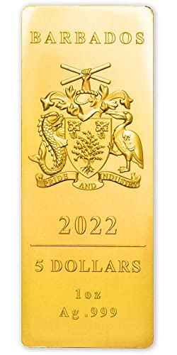 2022 DE LADY LIBERTY SET POWERCOIN LADE LADERTY SET מצופה זהב 4X1 OZ מטבעות כסף 5 $ BARBADOS 2022 הוכחה