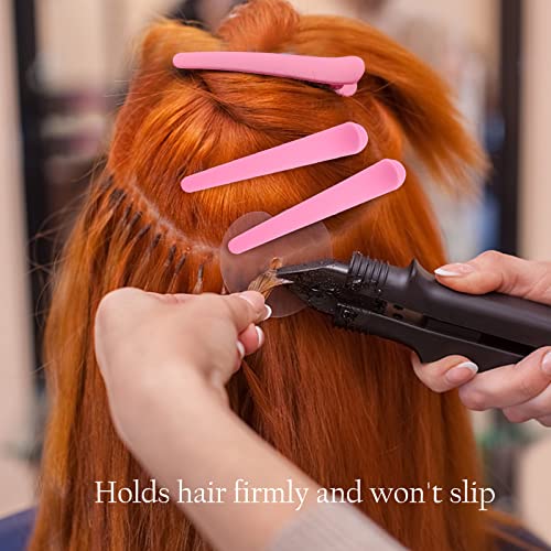 24 יחידות ורוד שיער קליפים עבור סטיילינג חתך, ביקון 3.1 אינץ מט אליגטור שיער קליפים שיער סיכות לא קמט ברווז מחויב שיער קליפ, שיער סטיילינג