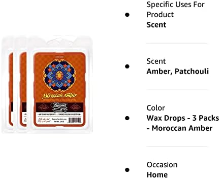 3 חבילות של Beamer Pandle Co. טיפות שעווה של רוצח עישון, חבילה של 6 ספירות - ענבר מרוקאי + מדבקת עשן Beamer