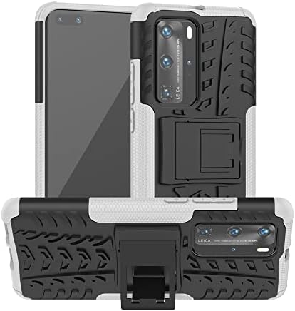 מארז טלפון של לונו כיסוי מגן תואם ל- Huawei P40 Pro, TPU + PC פגוש מחשב היברידי מחוספס בדרגה צבאית, מארז טלפון חסין הלם עם שקיות קיק-עמדות