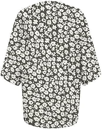 נשים של קימונו אפודות קיץ בגד ים אופנה פרחוני הדפסת כיסוי עליות פאף שרוול רופף חוף פתוח מול חולצות