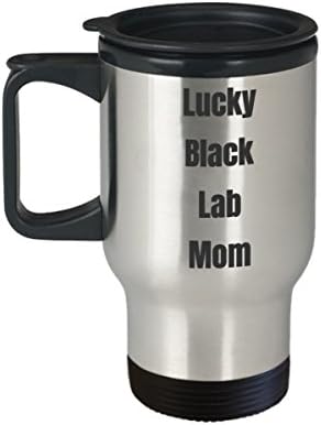 מעבדה שחורה אמא ​​טיול ספל קפה רעיון למתנה למזל כלב אם נשים חובבות חיות מחמד חומרה בדיחה בדיחה איסור פרסום