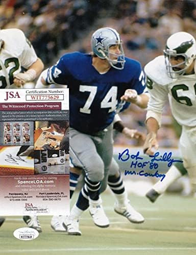 בוב לילי דאלאס קאובויס חוף 80 / מר קאובוי JSA מאומת חתימה 8x10 - תמונות NFL עם חתימה
