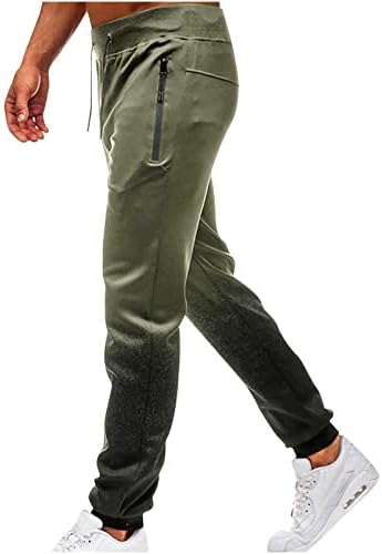 מכנסי טרנינג לגברים אופנה שיפוע אצן מכנסיים אלסטי מותניים ספורט מזדמן כושר מלא אורך מכנסיים מטען