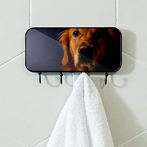 ווים קיר לוויות כלי תלייה, תמונת כלב רטריבר מוזהב, ווים אמבטיה ווים מטבח ווים דבק