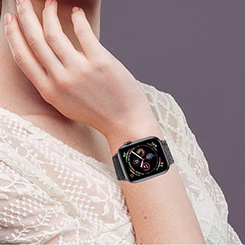 רצועת יוקרה מעצבת תואמת עם Apple Watch להקות IWatch 38 ממ 40 ממ 41 ממ/42 ממ 44 ממ 45 ממ נשים נשים, רצועות כף יד החלפת עור מתכווננות לסדרה