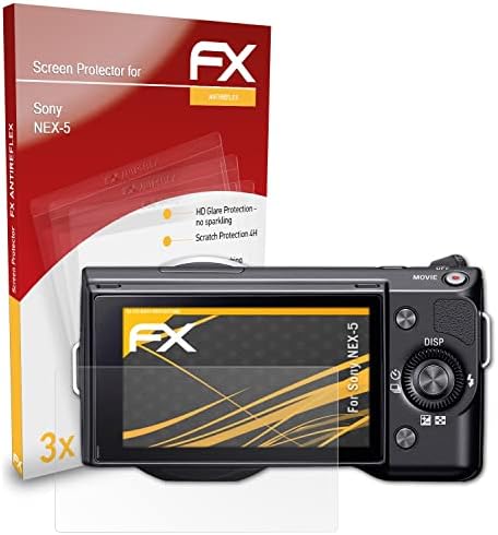 מגן המסך של Atfolix התואם לסרט הגנת המסך של Sony NEX-5, סרט מגן FX אנטי-רפלקטיבי וסופג זעזועים