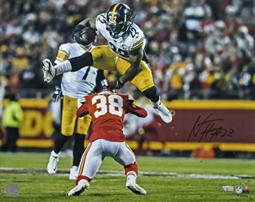 נג'י האריס חתימה 16x20 Photo Pittsburgh Steelers Fanatics - תמונות NFL עם חתימה