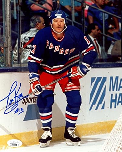 טים קר ניו יורק ריינג'רס חתום/חתימה 8x10 צילום JSA 159026 - תמונות NHL עם חתימה