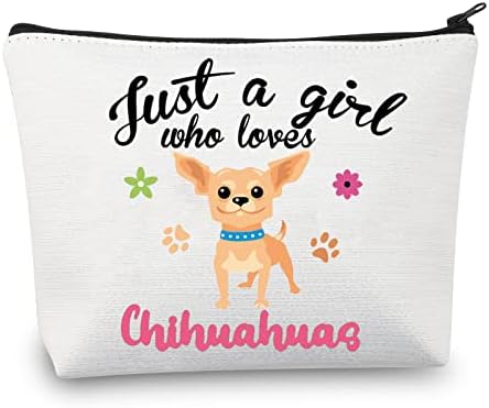 Cmnim chihuahuas מתנות Chihuauhua תיק איפור רק ילדה שאוהבת Chihuauaus תיק קוסמטי chihuauao מתנות חובבות לנשים