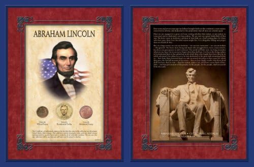 אוצרות מטבע אמריקאי סדרת דיבור מפורסמת אברהם לינקולן גטיסבורג כתובת