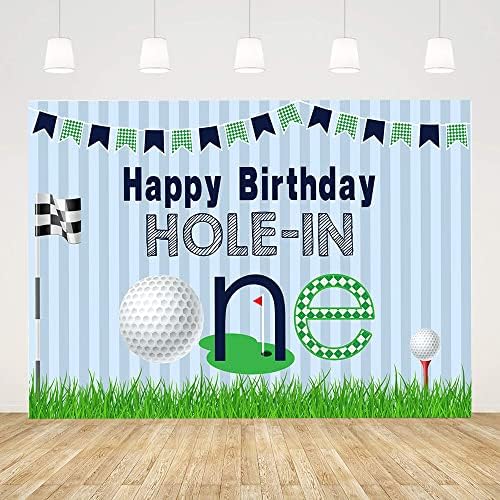 אבלין 7 על 5 רגל גולף רקע יום הולדת 1 לילד חור באחד קישוטי יום הולדת ראשון פסים כחולים רקע צילום יום הולדת שמח באנר אבזרי צילום