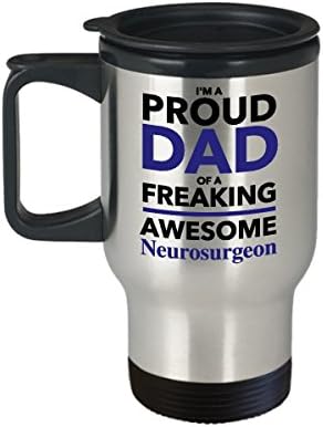 אבא גאה לספל קפה נוירוכירורג נוירוכירורג מדהים, מתנה ליום אבות לאבא מבן בת ילדים