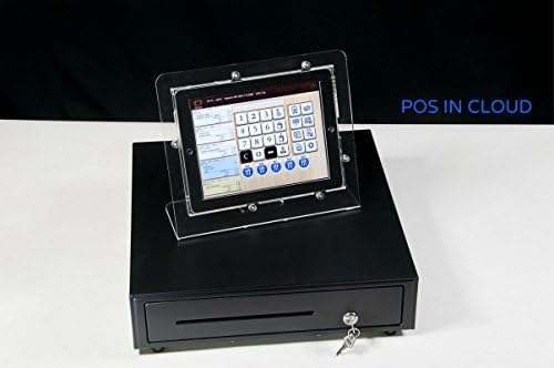 עמדת שולחן עבודה של אייפד אוויר תואם של טבלא לתואם ל- POS, קיוסק, תצוגת חנות, מיוצרת על ידי קריאת ריבוע Acrylic Clearic