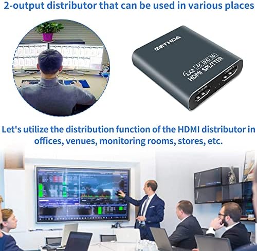 Splitter HDMI מתג HDMI 1 קלט 2 פלט, 2 יציאות HDMI Hub תומך 4K@30Hz רזולוציית HD Ultra, תואם לתיבה PS4 HDTV DVD מקרן