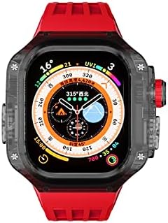 ערכת מודרה שקופה של Adaara עבור Apple Watch 49 ממ להקת ספורט גומי לסדרת IWatch Series Ultra 8 Silicone Watch Strap