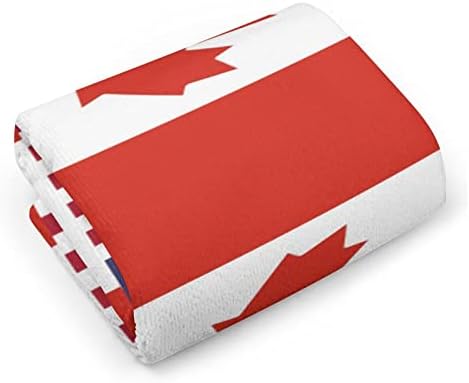 מגבת כביסה של דגל קנדה ומגבת דגל ארהב 28.7 X13.8 מטליות פנים סיבי סופר -סיבים מגבות סופגות מאוד מגבות