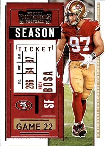 2020 מתמודדים כרטיס עונה NFL 23 ניק בוסה סן פרנסיסקו 49ers כרטיס מסחר רשמי בכדורגל מאת פאניני אמריקה