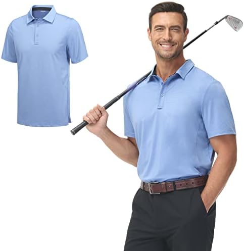 ג ' ים ליגת גברים של גולף חולצות פולו מהיר יבש קל משקל ביצועים קצר & ארוך שרוול אתלטי טניס צווארון חולצות עד50