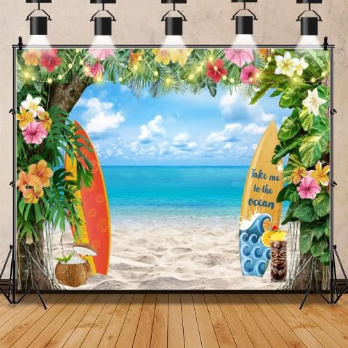 הוואי חוף רקע קיץ טרופי פרח דקל עלים חוף ים שמיים גלשן ואאו אלוהה הוואי צילום רקע יום הולדת חתונה כלה מקלחת חג מסיבת דקור באנר תא צילום