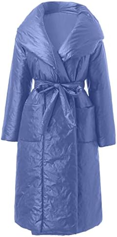 מעיל רוכסן של IQKA שלג מעיל מעוגת חגורה עם ברדס עם מעיל ארוך כותנה מעיל נשים מעיל נשים
