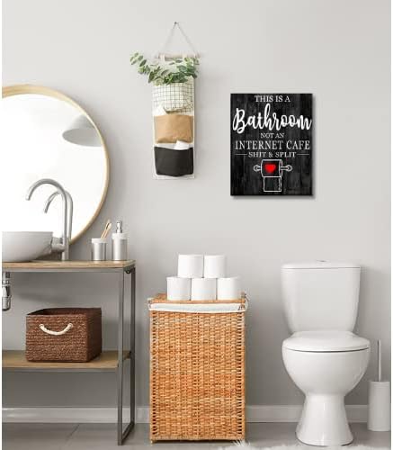 Creoate שלט אמבטיה עיצוב אמנות קיר, ציטוטי אמבטיה מצחיקים זהו חדר אמבטיה ולא שלט קפה אינטרנט