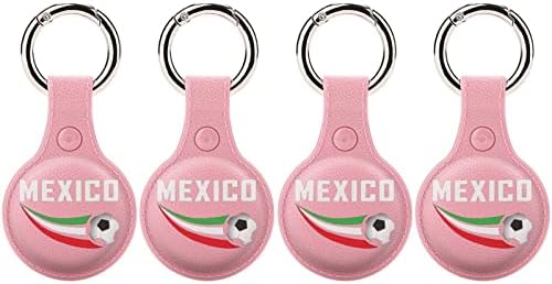 מקסיקו דגל כדורגל מגן מקרה תואם עבור איירטאג אנטי אבוד איתור מחזיק עם מפתח טבעת עבור ארנק צווארון מטען חתול כלב חיות מחמד