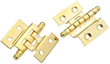 SDGH 2 PCS ריהוט זהב צירים דקורטיביים ארון דלתות דלתות ציר כתר 8 חורים עיצוב לקופסת תכשיטים מעץ וינטג '40 ממ