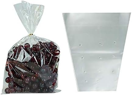 רוסקיו 10 יחידות ברור ירקות פירות פלסטיק תיק חד פעמי מקרר אחסון תיק עם חורים עיצוב 38 סמ על 30 סמ / 15.0 סנטימטרים על 11.8 סנטימטרים