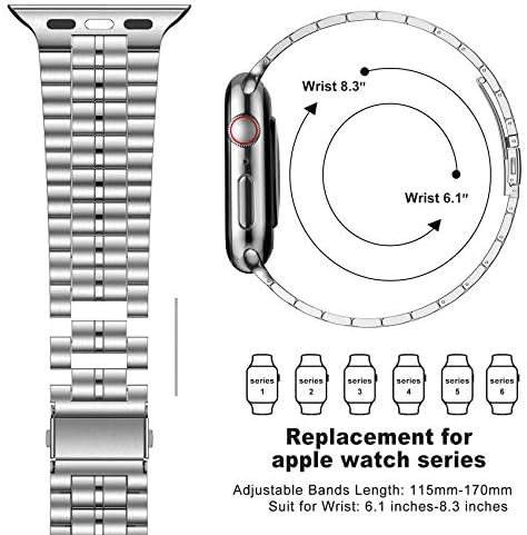 גרסת Fitlink Ultra דקה מוצקה מפלדת אל חלד רצועת צמיד מתכת למתכת עבור Apple Watch 44/42/40/38 ממ, פס שעון Apple תואם לסדרת Apple Watch