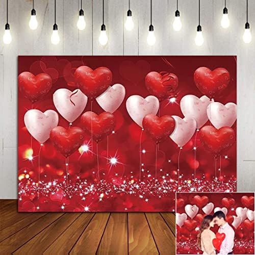 י. ק. י. אהבת יום רקע אדום לבבות גליטר בלוני אהבת מסיבת צילום רקע חתונה כלה מקלחת באנר אמהות תמונה סטודיו דיוקן תמונות לירות אבזרי 5 *