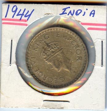 הודו הבריטית מטבע כסף רופי אחד שהונפק 1944
