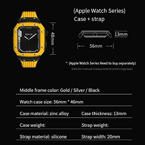 Bholsa ללהקת Apple Watch סדרה 8 מארז שעון סגסוגת אישה 44 ממ 42 ממ 45 ממ מגומי מתכת יוקרה גומי נירוסטה אביזרי שעון לסדרה IWatch 7 6 5 4