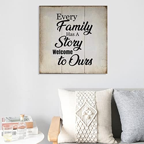 ציטוט שלט עץ לכל משפחה יש סיפור ברוך הבא לשלנו