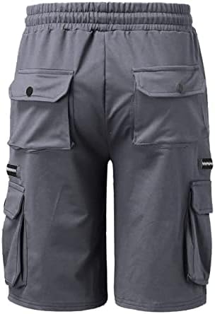 מכנסיים קצרים לגברים של Ymosrh מכנסיים קצרים של בגדי קיץ רופפים מכנסיים מזדמנים של חמש נקודות מכנסיים רוכסנים מרובי כיסים מכנסיים קצרים