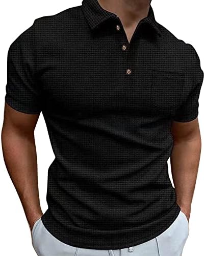 חולצות פולו גולף של אייאסו לגברים שרוול קצר קמטים בחינם 4 דרך למתוח לחות בביצועי צווארון צווארון צווארון