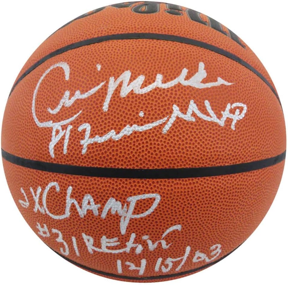 סדריק מקסוול חתם על וילסון מקורה/חיצוני NBA כדורסל W/81 גמר MVP, 2x אלופי NBA, 31 בדימוס 12/15/03 - כדורסל חתימה