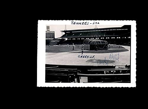 אנדי קארי JSA COA חתום וינטג '4x5 1950 ניו יורק ינקיס חתימה מקורית