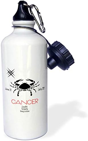 3drose סמל גלגל המזלות סרטן על בקבוק מים רקע לבן, 21 אונקיות